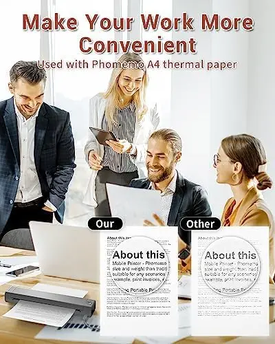 Anniversary Celebration while stocks last:Phomemo M08F A4 Portable Thermal Printer, Supports 8.26"x11.69" A4 Thermal Paper, Wireless Mobile Travel Printers for Car & Office,... - Image 5
