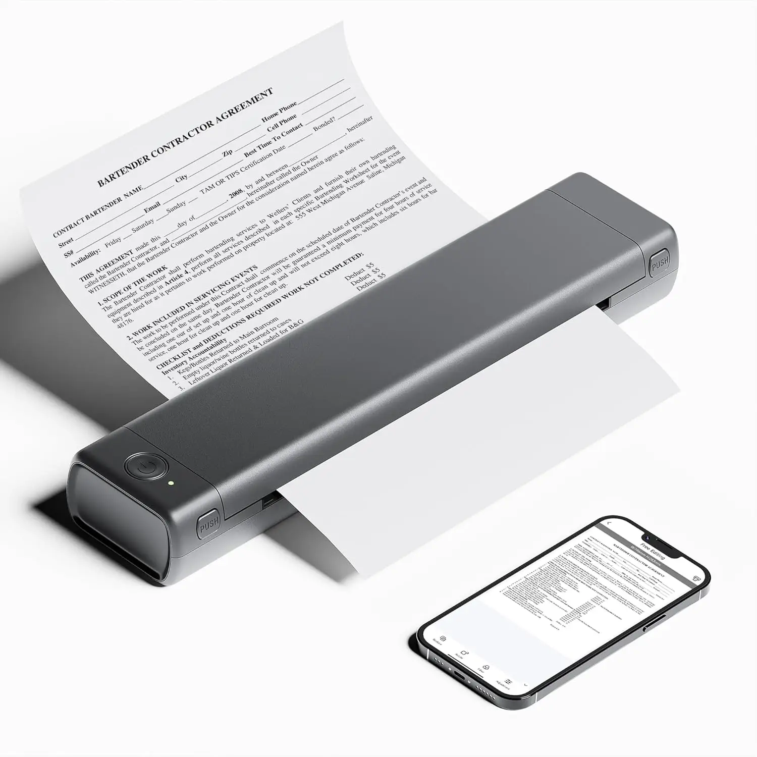 Anniversary Celebration while stocks last:Phomemo M08F A4 Portable Thermal Printer, Supports 8.26"x11.69" A4 Thermal Paper, Wireless Mobile Travel Printers for Car & Office,...
