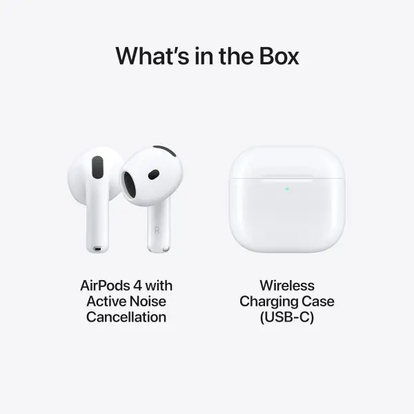 Apple AirPods 4 Wireless Earbuds, Bluetooth Headphones, with Active Noise Cancellation, Adaptive Audio, Transparency Mode, Personalized Spatial Audio, USB-C Charging Case,... - Image 6