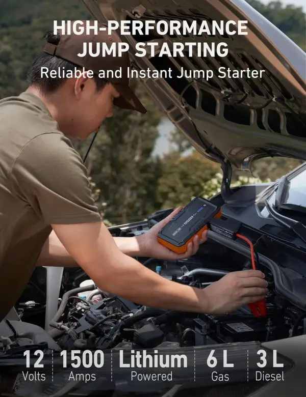 Big Summer Sale Limited Time Offer AED 99د.إ:AstroAI S8 Car Battery Booster Jump Starter Power Pack,1500A 12V Portable Car Jump Starter Power Bank for Up to 6.0L Petrol & 3.0L... - Image 7