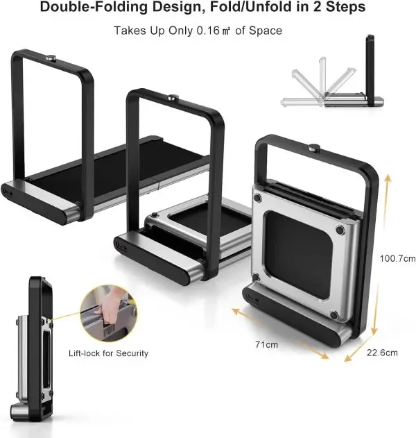 Big Summer Sale Limited Time Offer AED 99د.إ:KingSmith WalkingPad X21 Double-Fold Treadmill Smart Foldable Treadmill Walking and Running Machine Fitness Exercise Gym Alternative... - Image 4