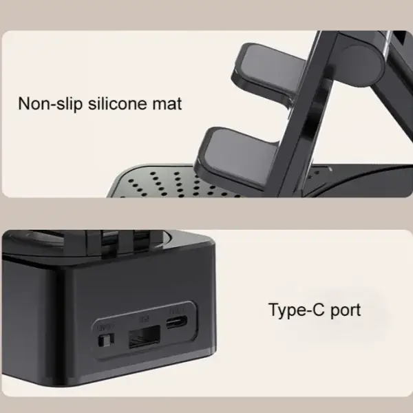 Bluetooth Speaker With Phone Stand 360º Rotating Mobile Phone Holder Anti-Slip Base Bluetooth Audio 5000mAh Power Bank Bracket - Image 7