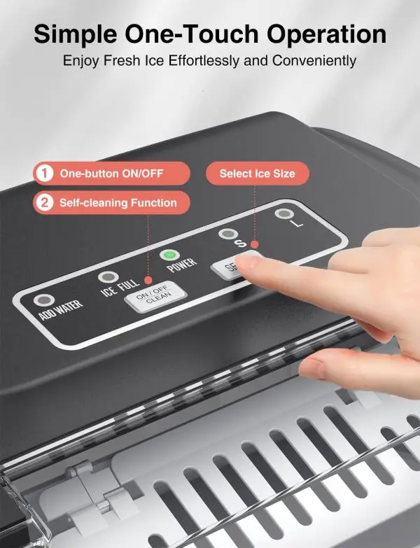 Celebrate with Us Anniversary Limited-Time & Limited-Quantity Deal AED 99.00د.إ:CROWNFUL Ice Maker Countertop, Portable Self-Cleaning Ice Maker Machine with Handle, Scoop and... - Image 2