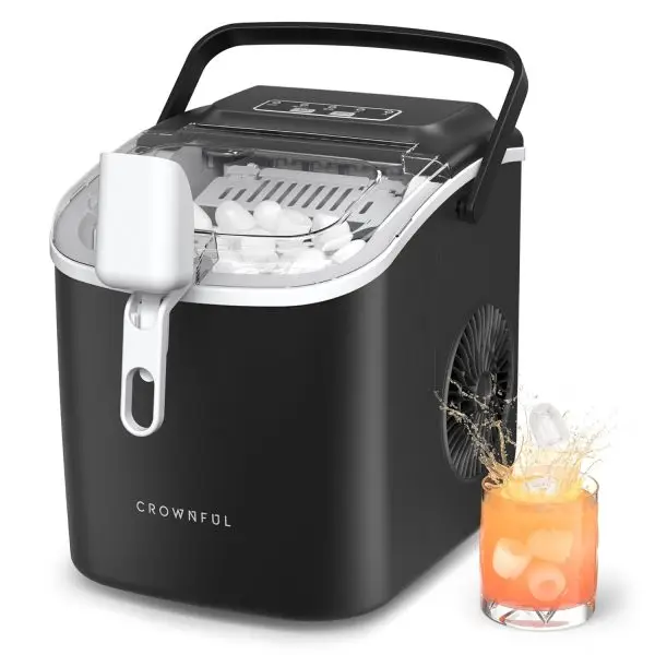Celebrate with Us Anniversary Limited-Time & Limited-Quantity Deal AED 99.00د.إ:CROWNFUL Ice Maker Countertop, Portable Self-Cleaning Ice Maker Machine with Handle, Scoop and... - Image 8