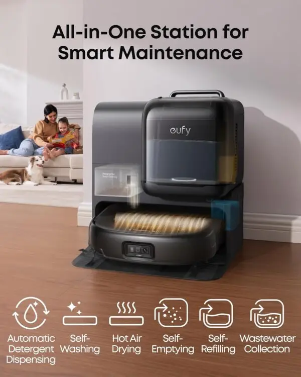 eufy E28 Omni Robot Vacuum and Mop Combo,HydroJet System,with Portable Deep Cleaner for Carpet,20,000Pa Turbo Suction,Zero-Tangling,Corner to Edge Deep Cleaning,with auto... - Image 5