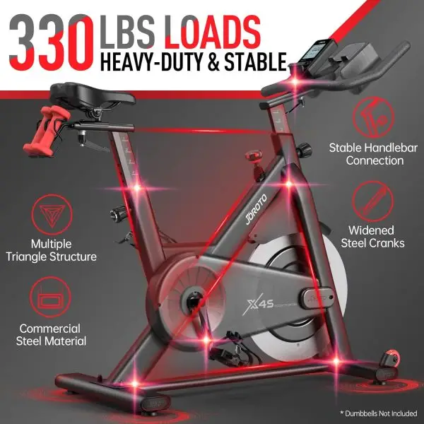 Limited-Time Sale for Summer Surprises AED 99د.إ:JOROTO Exercise Bike/Spin Bike, Silent Stationary Bike Indoor Cycling Bike for home Gym Cardio with Readable Magnetic Resistance... - Image 3