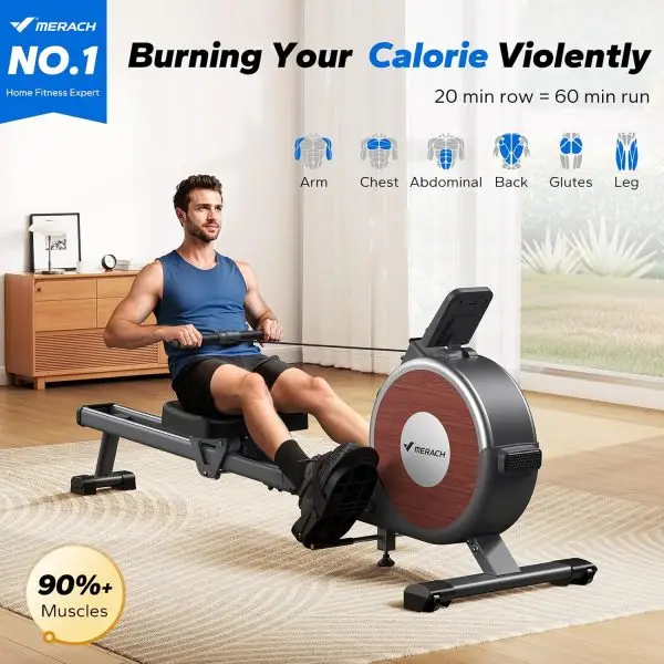 Limited-Time Sale for Summer Surprises AED 99د.إ:MERACH Rowing Machines for Home, Magnetic Rowing Machine with 16 Levels, Rower Machine of Quiet Resistance, Dual Slide Rail with... - Image 2
