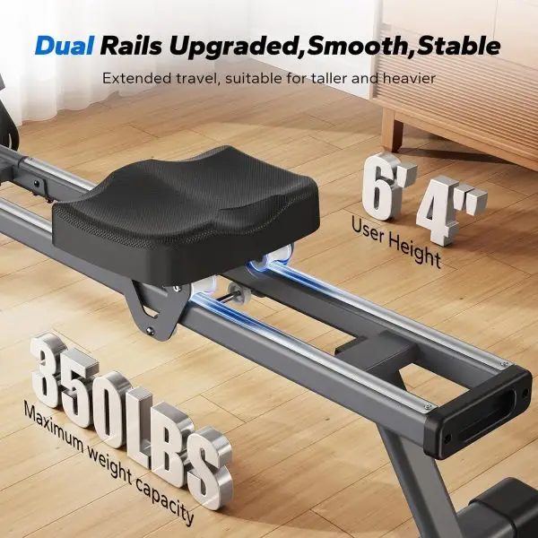 Limited-Time Sale for Summer Surprises AED 99د.إ:MERACH Rowing Machines for Home, Magnetic Rowing Machine with 16 Levels, Rower Machine of Quiet Resistance, Dual Slide Rail with... - Image 5