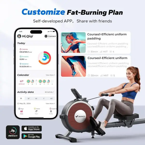 Limited-Time Sale for Summer Surprises AED 99د.إ:MERACH Rowing Machines for Home, Magnetic Rowing Machine with 16 Levels, Rower Machine of Quiet Resistance, Dual Slide Rail with... - Image 7