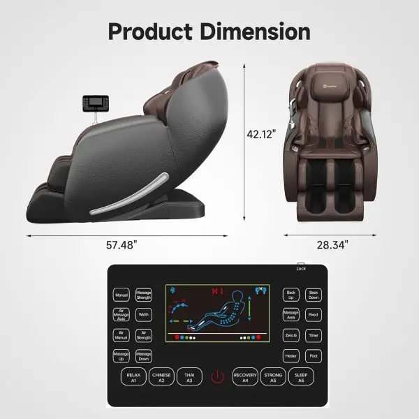 Limited-Time Sale for Summer Surprises AED 99د.إ :Real Relax Massage Chair Favor-06, Full Body Zero Gravity SL-Track Shiatsu Massage Recliner Chair with APP Control, Brown - Image 3