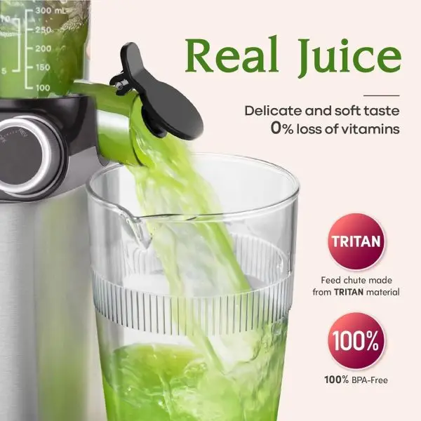 Summer Final Clearance Just AED 89د.إ:Cold Press Juicer, 200W Slow Juicer 4.3" Large Feed Chute Fit Whole Fruits Vegetables | Upgraded Auger | Tritan Material | BPA Free | Juice... - Image 5