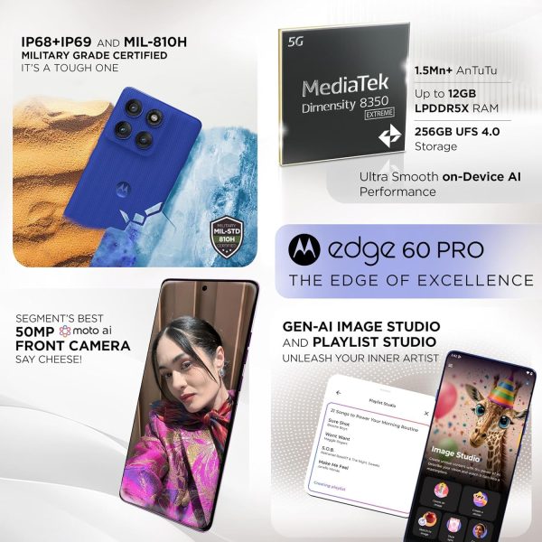 Summer Final Clearance Just AED 99د.إ:Motorola Edge 60 Pro 5G (Pantone Dazzling Blue, 12GB RAM, 512Storage) | 6.7" Display | 50MP+50MP+10MP | 50MP Front | Dimensity 8350 |... - Image 6