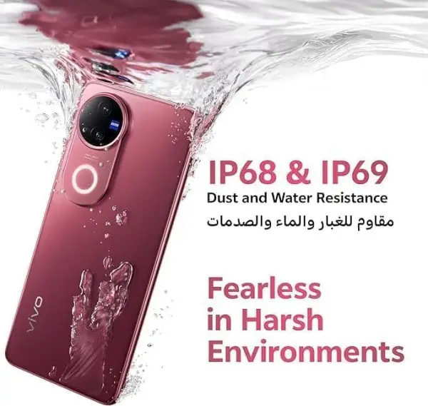 Vivo V50 5G - Ancora Red 12 + 256GB | 50MP ZEISS Camera | 3D curved 120Hz AMOLED Display | 6000mAh | IP69, 4Y Battery |18 Months Warranty - UAE Version - Image 6