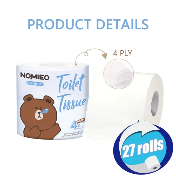 【While stocks last!】Nomieo Toilet Paper 27 Rolls 4plys Ultra Soft Toilet Tissue - Image 3