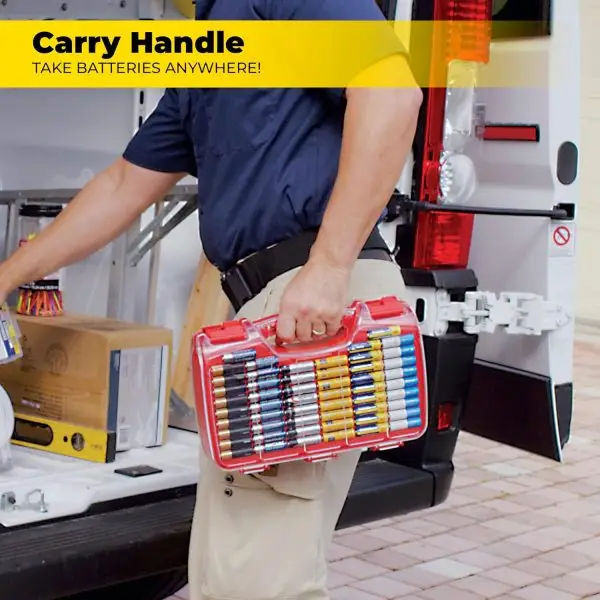 While Stocks Last:Ontel Battery Daddy - Battery Organizer Storage Case with Tester, Stores & Protects Up to 180 Batteries, Clear Locking Lid, As Seen On TV - Image 2
