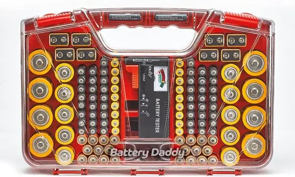 While Stocks Last:Ontel Battery Daddy - Battery Organizer Storage Case with Tester, Stores & Protects Up to 180 Batteries, Clear Locking Lid, As Seen On TV - Image 4