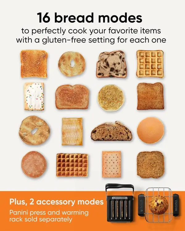 While Stocks Last:Revolution R270 High-Speed Touchscreen Toaster, 2-Slice Smart Toaster with Patented InstaGLO Technology & Gluten-Free, Panini & 16 Bread Modes - Image 9